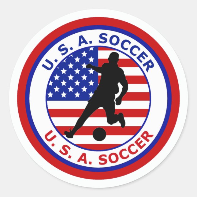 USA SOCCER CLASSIC ROUND STICKER (Front)