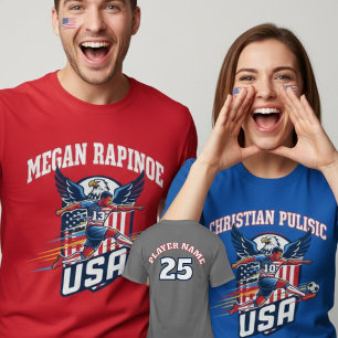 USA Soccer Eagle Dynamic Patriotic Sports Graphic T-Shirt