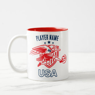 USA Soccer Eagle National Team Patriotic Action Two-Tone Coffee Mug