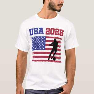 USA Soccer Fan 2026 United States American Flag T-Shirt