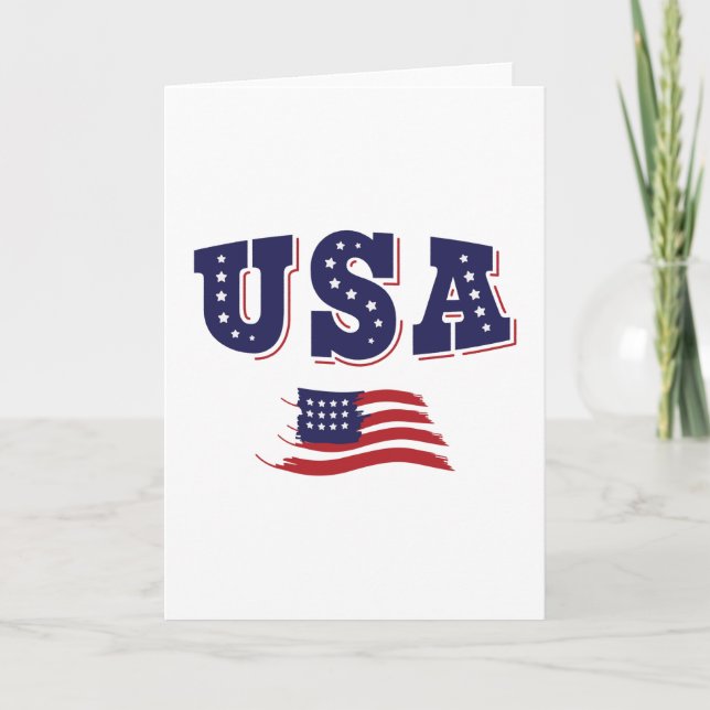 USA Soccer Fan Jersey Shirt American Flag Card (Front)