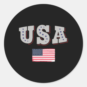 USA Soccer Fan Jersey Shirt American Flag Classic Round Sticker