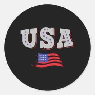 USA Soccer Fan Jersey Shirt American Flag Classic Round Sticker