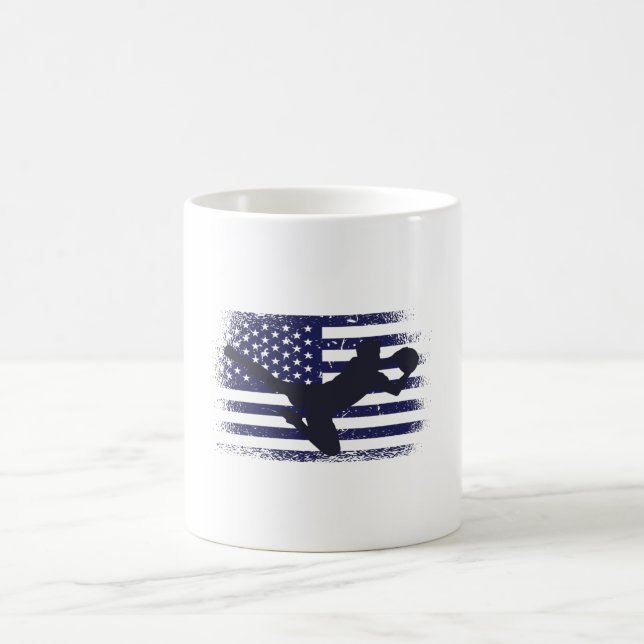 USA Soccer Fan Jersey Shirt American Flag Coffee Mug (Center)