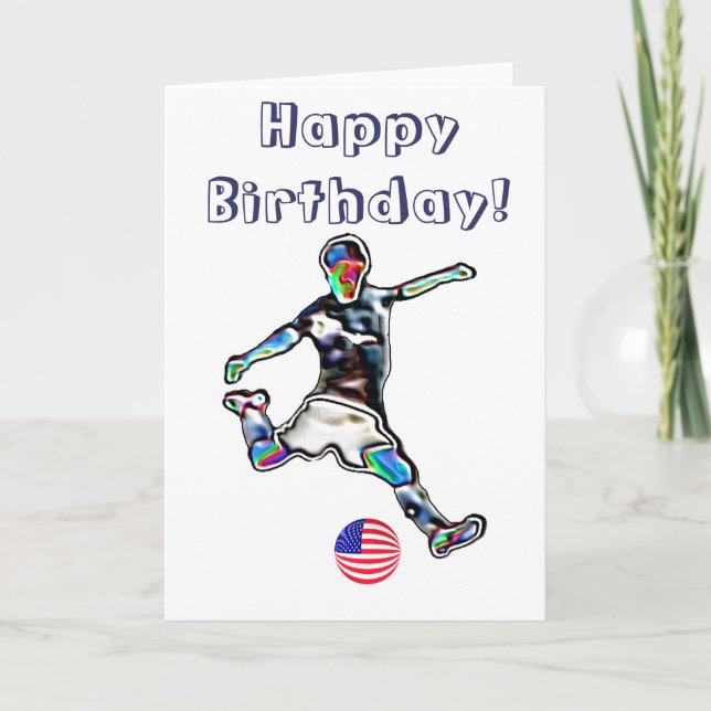 USA soccer football birthday card (Front)