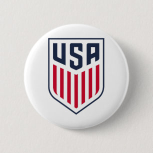Usa Soccer Frontck Crest White Usmnt Officially Li 2 Inch Round Button