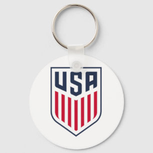 Usa Soccer Frontck Crest White Usmnt Officially Li Keychain