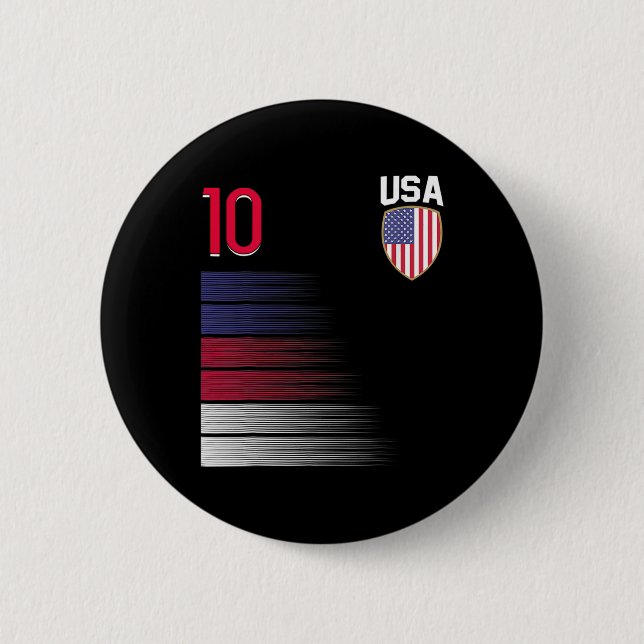 Usa Soccer Ll Flag Jersey  2 Inch Round Button (Front)