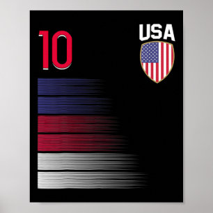 Usa Soccer Ll Flag Jersey Poster