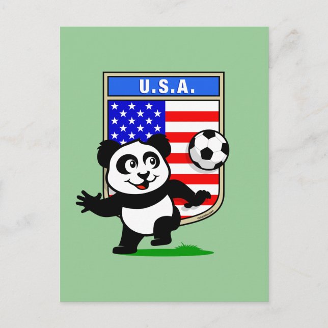 USA Soccer Panda Postcard (Front)