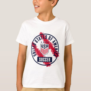 Usa Soccer Retro Paint Heather Uswnt Officially Li T-Shirt