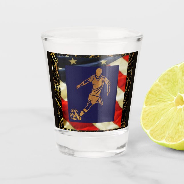 USA  SOCCER  SHOT GLASS (Front)