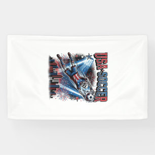 USA Soccer Skeleton Striker Nations Premium Sports Banner