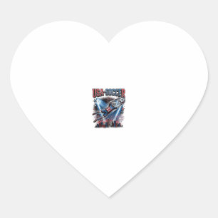 USA Soccer Skeleton Striker Nations Premium Sports Heart Sticker
