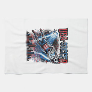 USA Soccer Skeleton Striker Nations Premium Sports Kitchen Towel