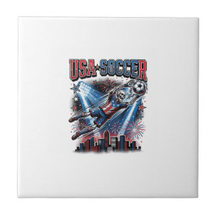 USA Soccer Skeleton Striker Nations Premium Sports Tile