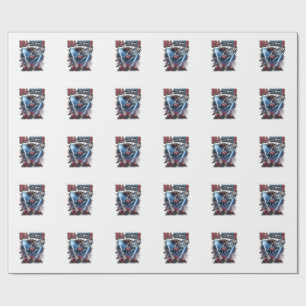 USA Soccer Skeleton Striker Nations Premium Sports Wrapping Paper