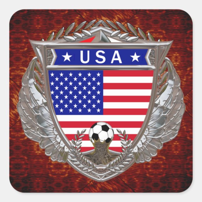 USA Soccer Square Sticker (Front)
