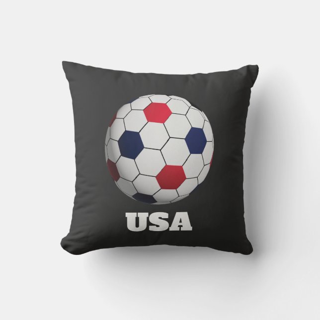USA Soccer Throw Pillow (Front)