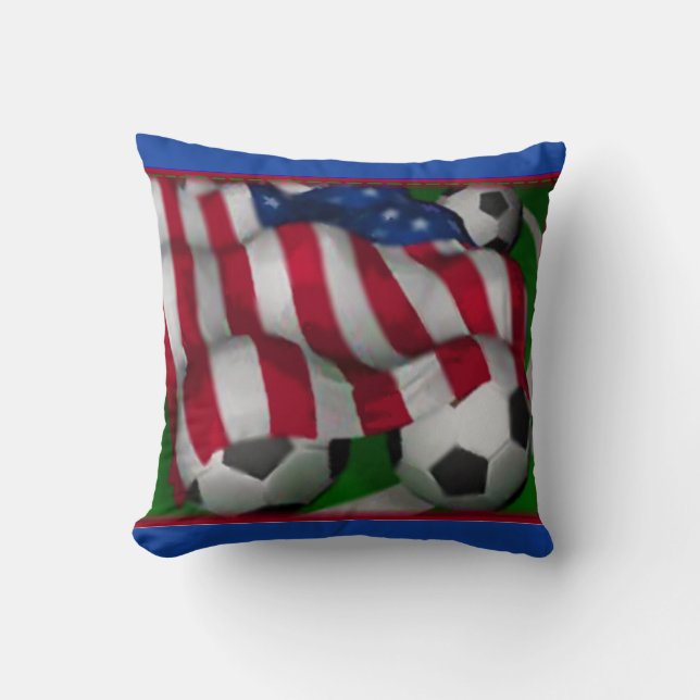 USA Soccer Throw Pillow (Front)