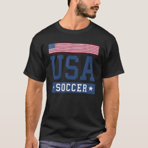 USA Soccer  Women Men Kids American Flag Soccer Fa T-Shirt