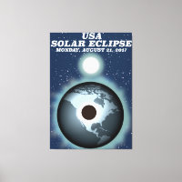 USA Solar Eclipse 2017 vintage poster