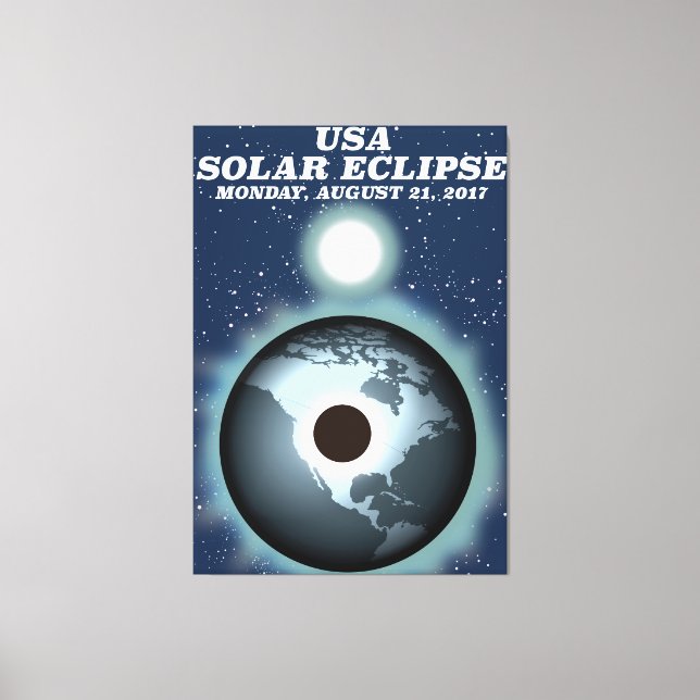USA Solar Eclipse 2017 vintage poster Canvas Print (Front)