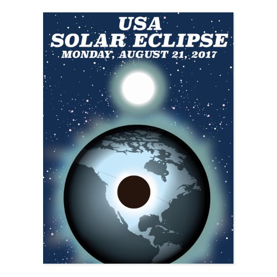 USA Solar Eclipse 2017 vintage poster Postcard