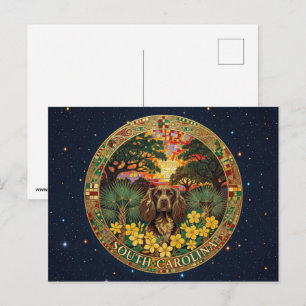 USA South Carolina state symbols Postcard