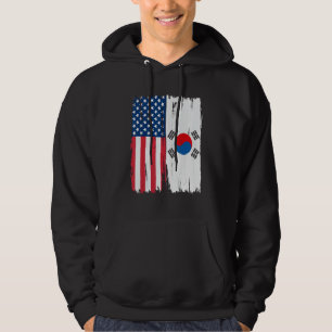 USA South Korea Half american Flag Roots Hoodie