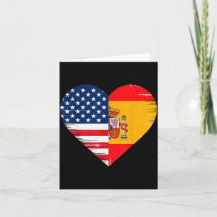 Usa Spain Heart - Dual Citizenship  Card