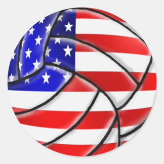 USA Sports - USA Volleyball ball Classic Round Sticker
