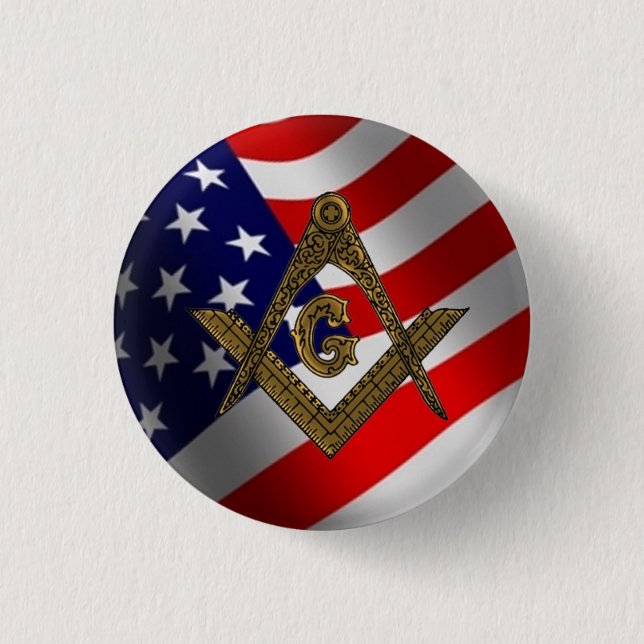 USA Square & Compass button (Front)