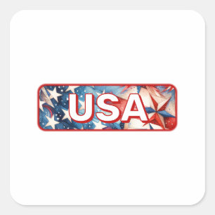 USA SQUARE STICKER
