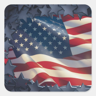 USA SQUARE STICKER