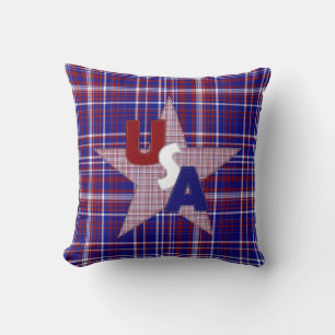 USA Square Throw Pillow