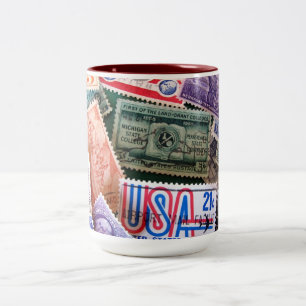 USA Stamp Collage Mug