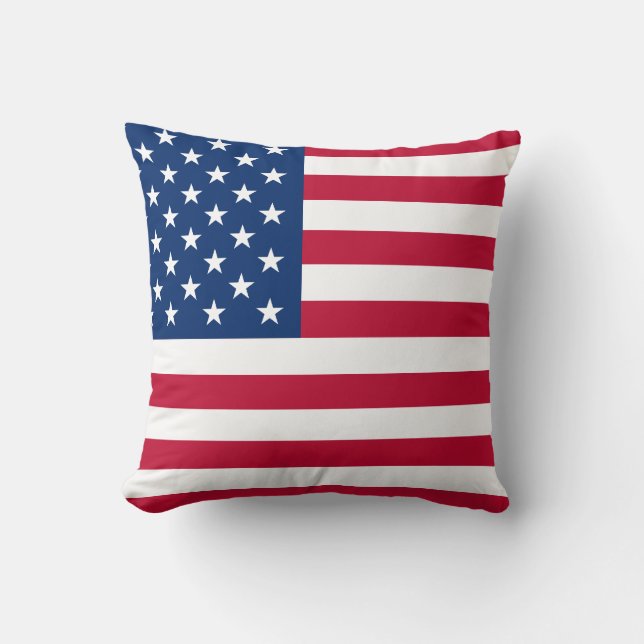 USA Star Flag Throw Pillow (Front)