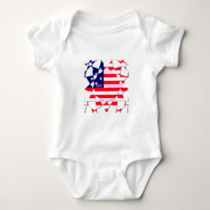 USA Star Spangled Love My Country of Love Baby Bodysuit