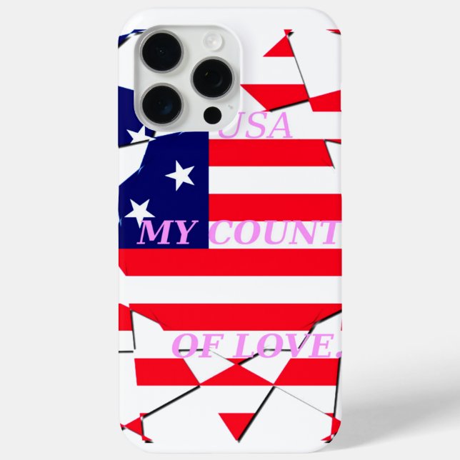 USA Star Spangled Love My Country of Love Case-Mate iPhone Case (Back)