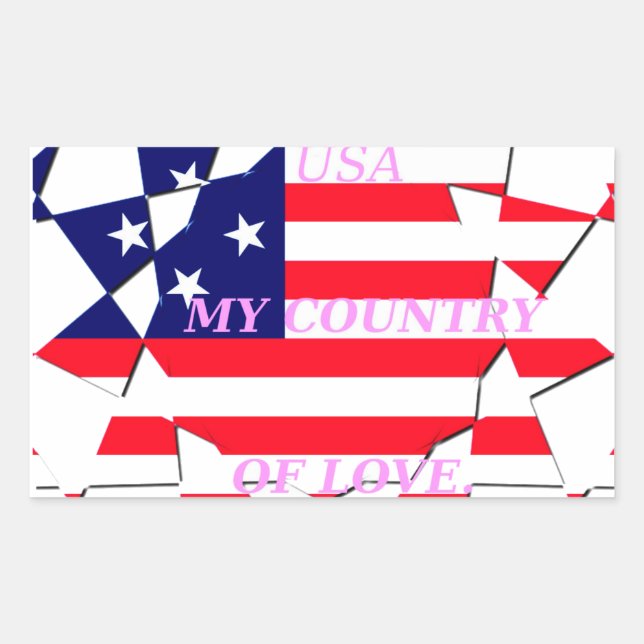 USA Star Spangled Love My Country of Love Sticker (Front)