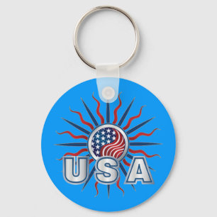 USA Starburst Yin Yang Keychain