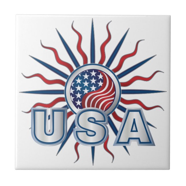 USA Starburst Yin Yang Tile (Front)
