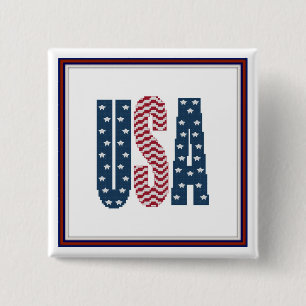 USA Stars and Stripes Button