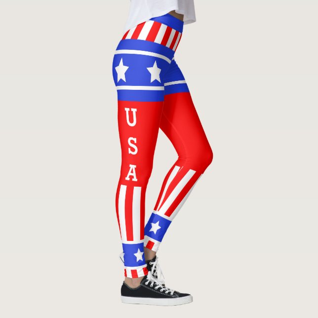 USA Stars and Stripes Leggings (Right)