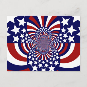 USA Stars and Stripes Patriotic Design Postcard