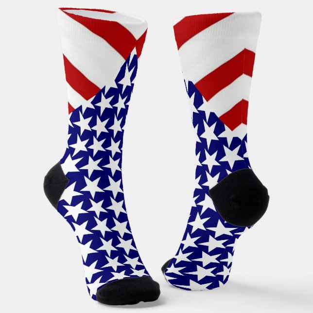 USA Stars and Stripes Patriotic Socks (Angled)