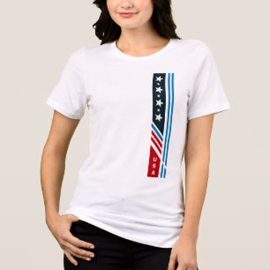 USA Stars Stripes Graphic T-Shirt Tri-Blend Shirt