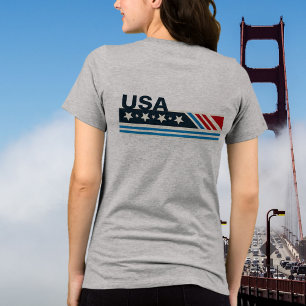 USA Stars Stripes Graphic T-Shirt Tri-Blend Shirt