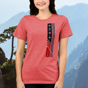 USA Stars Stripes Graphic T-Shirt Tri-Blend Shirt
